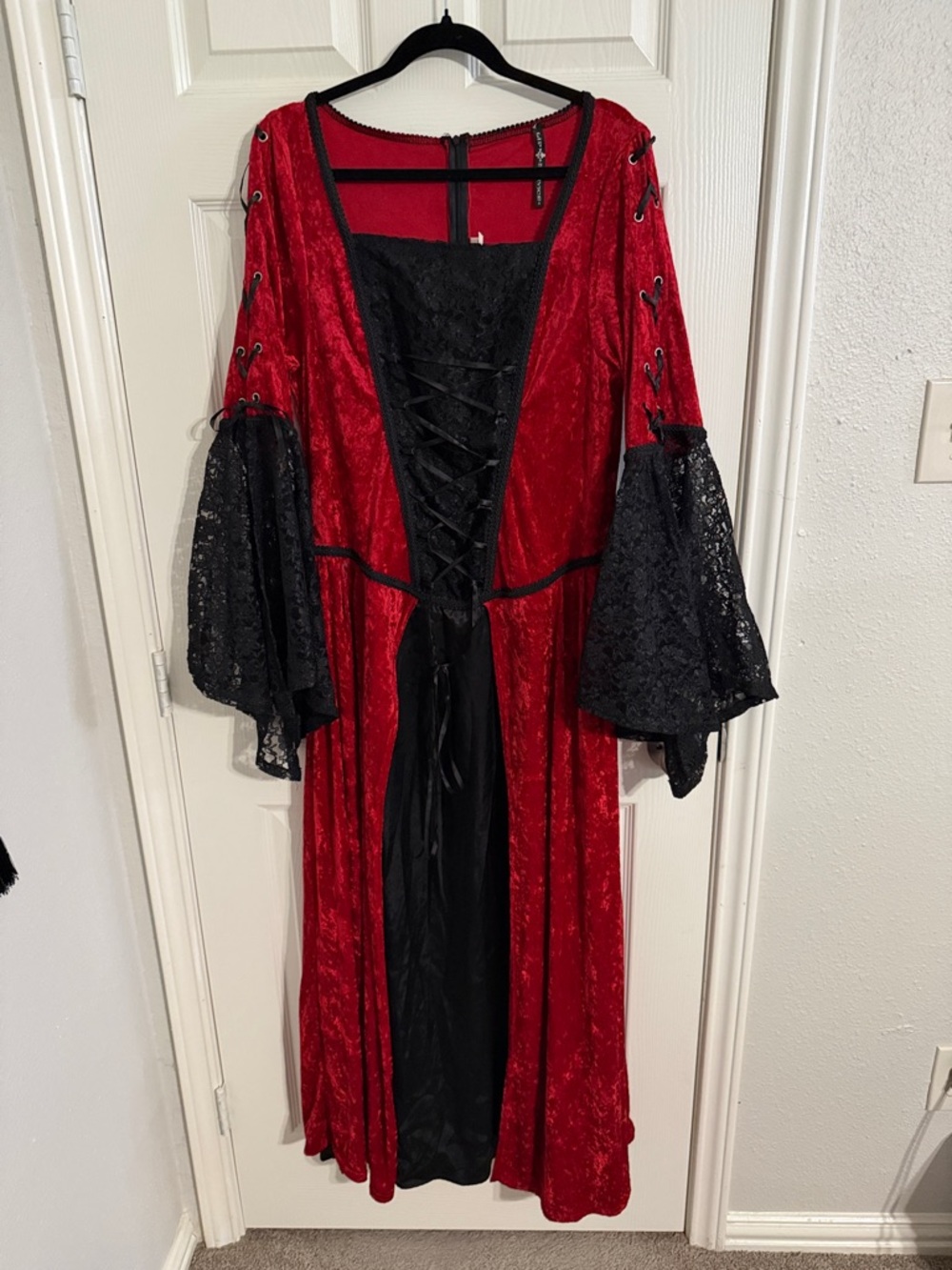 Lip Service Red and Black Velvet Gothic Dress Bodice